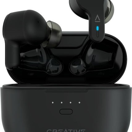 Creative Zen Air Pro In-ear Bluetooth Handsfree Ακουστικά με Αντοχή στον Ιδρώτα και Θήκη Φόρτισης Μαύρα