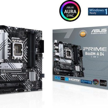 Asus Prime B660M-A D4-CSM Motherboard Micro ATX με Intel 1700 Socket
