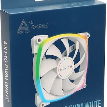 Montech AX140 Case Fan με ARGB Φωτισμό και Σύνδεση 4-Pin PWM Λευκό