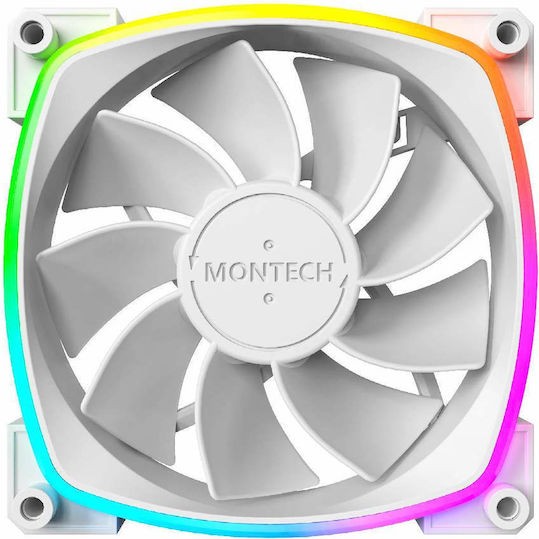 Montech RX120 Case Fan με ARGB Φωτισμό και Σύνδεση 4-Pin PWM Λευκό