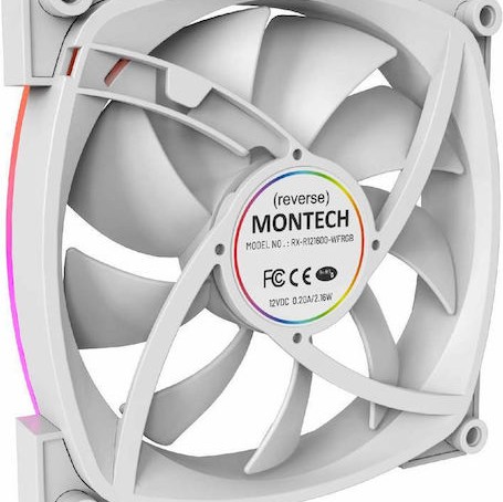 Montech RX120 Case Fan με ARGB Φωτισμό και Σύνδεση 4-Pin PWM Λευκό