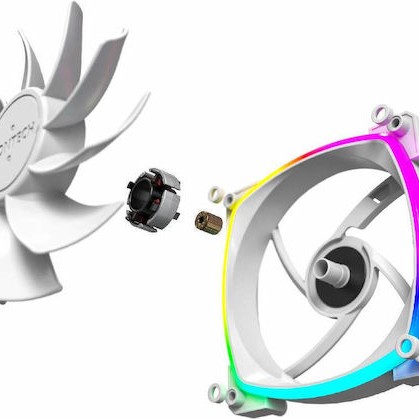 Montech RX120 Case Fan με ARGB Φωτισμό και Σύνδεση 4-Pin PWM Λευκό