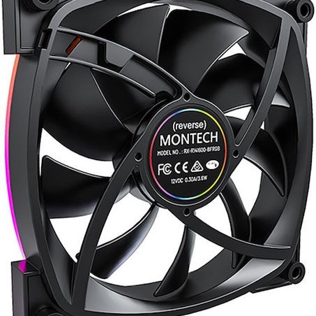 Montech RX140 Case Fan με ARGB Φωτισμό και Σύνδεση 4-Pin PWM