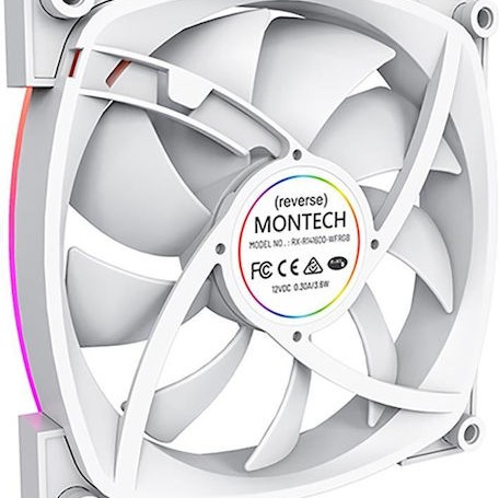 Montech RX140 Case Fan με ARGB Φωτισμό και Σύνδεση 4-Pin PWM Λευκό