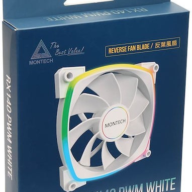 Montech RX140 Case Fan με ARGB Φωτισμό και Σύνδεση 4-Pin PWM Λευκό