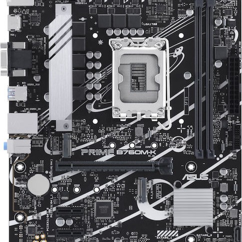 Asus PRIME B760M-K Motherboard Micro ATX με Intel 1700 Socket 90MB1FI0-M0EAY0