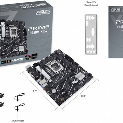 Asus PRIME B760M-K D4 Motherboard Micro ATX με Intel 1700 Socket 90MB1DS0-M0EAY0