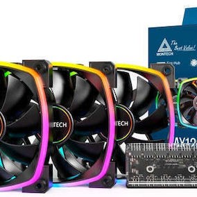 Montech Case Fan 120mm με ARGB Φωτισμό και Σύνδεση 4-Pin PWM 3τμχ