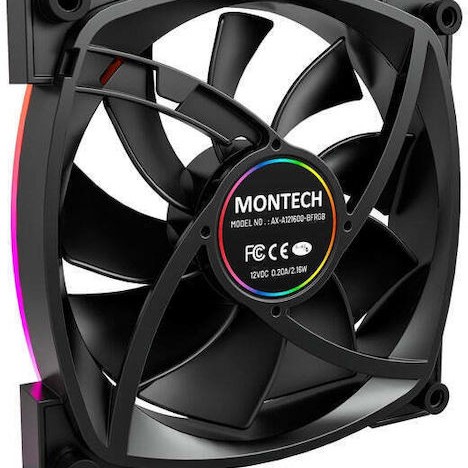 Montech Case Fan 120mm με ARGB Φωτισμό και Σύνδεση 4-Pin PWM 3τμχ