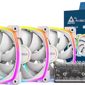 Montech Case Fan 120mm με ARGB Φωτισμό και Σύνδεση 4-Pin PWM 3τμχ Λευκό
