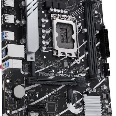 Asus Prime B760M-R D4 Motherboard Micro ATX με Intel 1700 Socket 90MB1HA0-M0EAY0