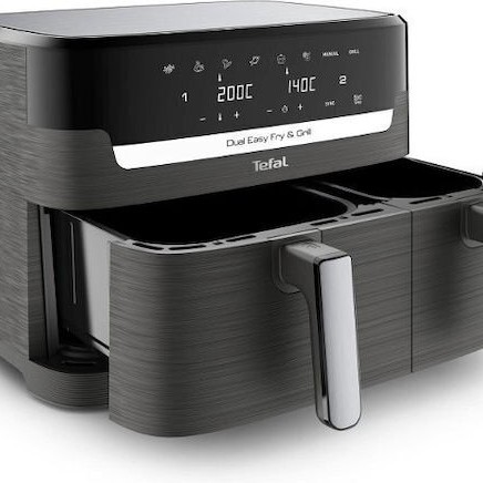 Tefal Dual Easy Air Fryer με Διπλό Αποσπώμενο Κάδο 8.3lt Μαύρο