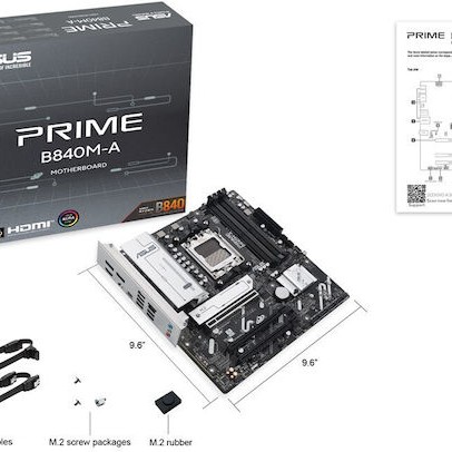 Asus PRIME B840M-A-CSM Motherboard Micro ATX με AMD AM5 Socket