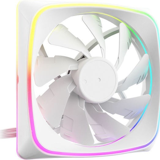 Sharkoon Shark Lights RGB PWM Case Fan 120mm με Σύνδεση 4-Pin Λευκό