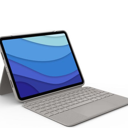 Logitech Combo Touch Flip Cover με Πληκτρολόγιο Γερμανικά Μπεζ (iPad Pro 2018 11