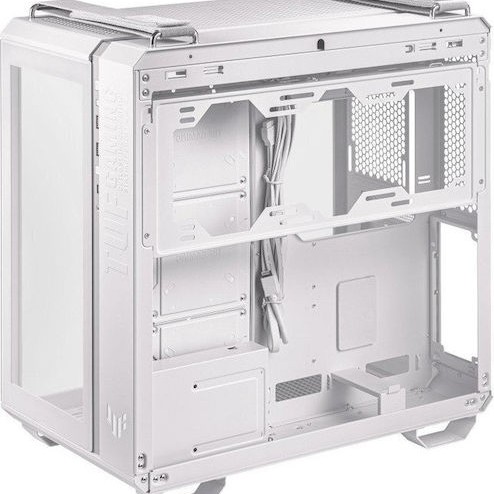Asus TUF GT502 Plus Gaming Midi Tower Κουτί Υπολογιστή με Πλαϊνό Παράθυρο Λευκό