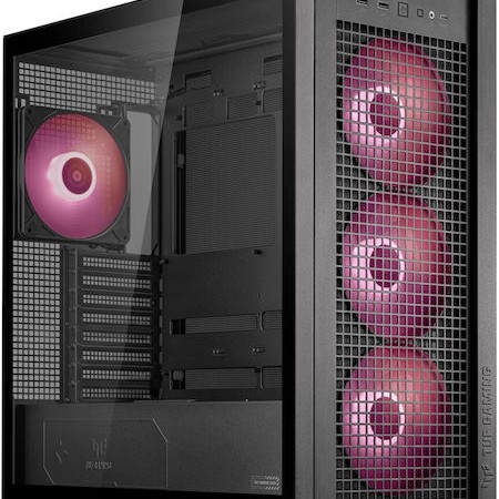 Asus TUF Gaming GT302 ARGB Midi Tower Κουτί Υπολογιστή με Πλαϊνό Παράθυρο Μαύρο