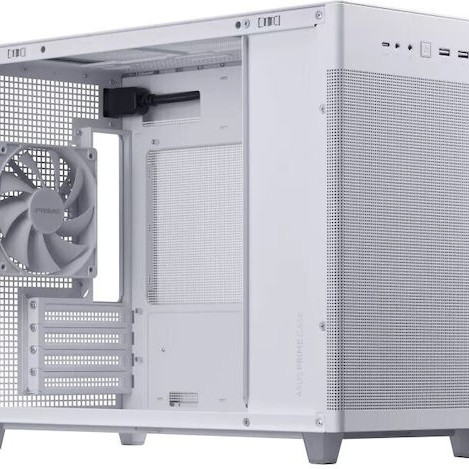 Asus Prime AP201 TG Gaming Micro Tower Κουτί Υπολογιστή με Πλαϊνό Παράθυρο White