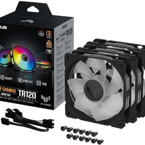 Asus TUF Gaming TR120 ARGB Case Fan με Σύνδεση 4-Pin PWM 3τμχ