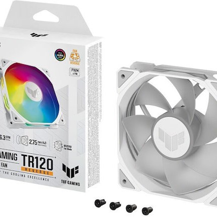 Asus TUF Gaming TR120 ARGB Case Fan με Σύνδεση 4-Pin PWM Λευκό