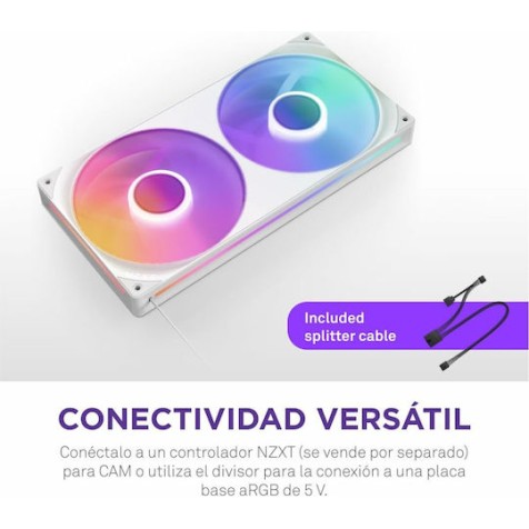 NZXT RF-U24HF-W1 Case Fan 240mm με ARGB Φωτισμό και Σύνδεση 4-Pin PWM / 4-pin NZXT RGB Λευκό