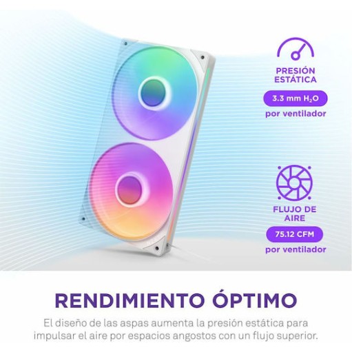 NZXT RF-U24HF-W1 Case Fan 240mm με ARGB Φωτισμό και Σύνδεση 4-Pin PWM / 4-pin NZXT RGB Λευκό