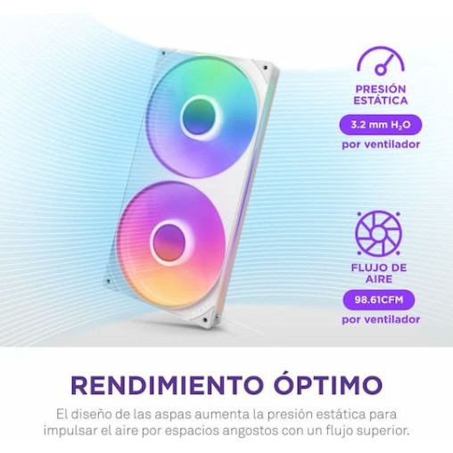 NZXT F280 RGB Core Case Fan με Σύνδεση 4-Pin PWM / 4-pin NZXT RGB Λευκό