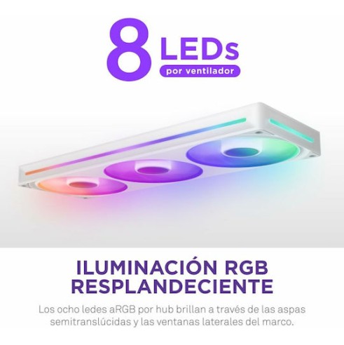 NZXT F360 RGB Core Case Fan με Σύνδεση 4-Pin PWM / 4-pin NZXT RGB Λευκό