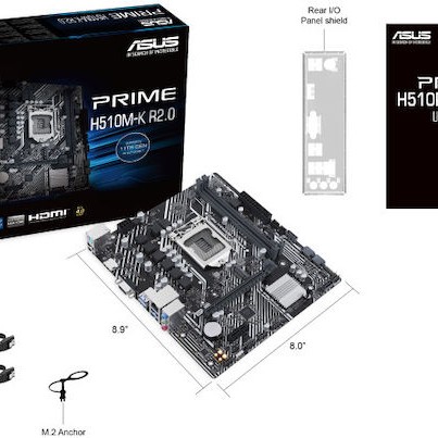 Asus PRIME H510M-K rev. 2.0 Motherboard Micro ATX με Intel 1200 Socket 90MB1E80-M0EAY0