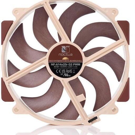 Noctua NF-A14X25R G2 PWM Case Fan 140mm με Σύνδεση 4-Pin Καφέ
