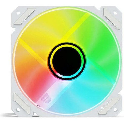 Sharkoon Shark Mirror Case Fan 120mm με ARGB Φωτισμό και Σύνδεση 4-Pin PWM Λευκό