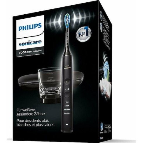Philips Sonicare DiamondClean 9000 Ηλεκτρική Οδοντόβουρτσα με Αισθητήρα Πίεσης και Θήκη Ταξιδίου Μαύρη