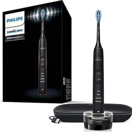 Philips Sonicare DiamondClean 9000 Ηλεκτρική Οδοντόβουρτσα με Αισθητήρα Πίεσης και Θήκη Ταξιδίου Μαύρη