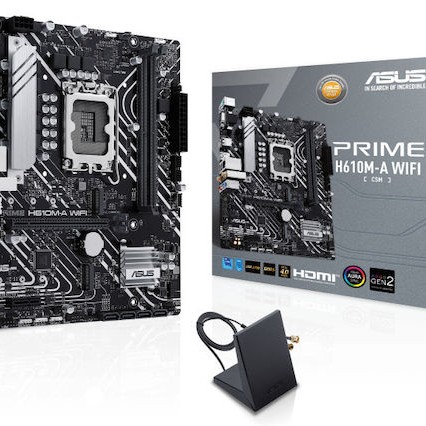 Asus PRIME H610M-A WIFI Motherboard Micro ATX με Intel 1700 Socket 90MB1G00-M0EAY0