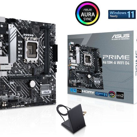 Asus Prime H610M-A WIFI D4 Motherboard Micro ATX με Intel 1700 Socket 90MB1C80-M0EAY0