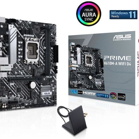 Asus Prime H610M-A WIFI D4 Motherboard Micro ATX με Intel 1700 Socket 90MB1C80-M0EAY0