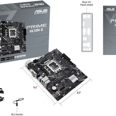 Asus Prime H610M-D Motherboard Micro ATX με Intel 1700 Socket 90MB1G80-M0EAY0