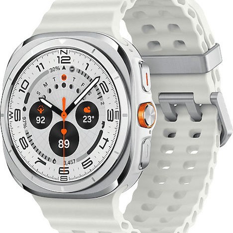 Samsung Galaxy Watch Ultra Titanium 47mm Αδιάβροχο με eSIM και Παλμογράφο (Titanium White)