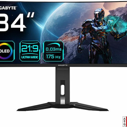Gigabyte MO34WQC Ultrawide QD-OLED HDR Curved Monitor 34