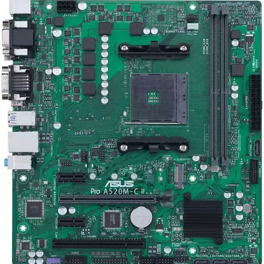 Asus Pro A520M-C II/CSM Motherboard Micro ATX με AMD AM4 Socket 90MB18F0-M0EAYC
