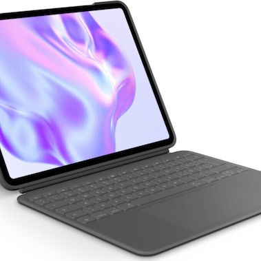 Logitech Combo Touch Flip Cover με Πληκτρολόγιο στα Γερμανικά Γκρι (Apple iPad Pro 13) 920-012665