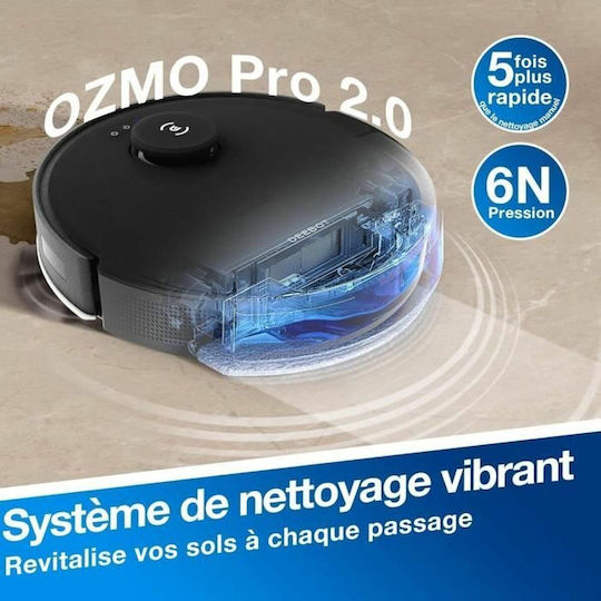 Ecovacs Deebot N20 Pro Plus Σκούπα Ρομπότ για Σκούπισμα & Σφουγγάρισμα με Wi-Fi Μαύρη