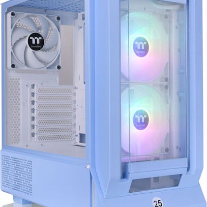 Thermaltake Ceres 350 MX Gaming Midi Tower Κουτί Υπολογιστή με Πλαϊνό Παράθυρο και RGB Φωτισμό Hydrangea Blue