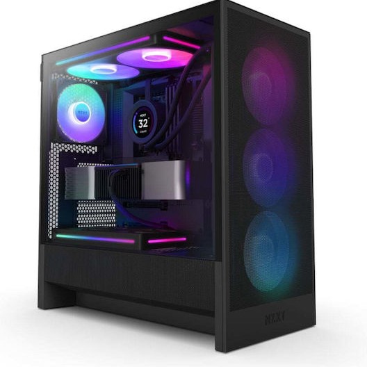 NZXT H5 (2024) Flow Midi Tower Κουτί Υπολογιστή με Πλαϊνό Παράθυρο και RGB Φωτισμό Μαύρο