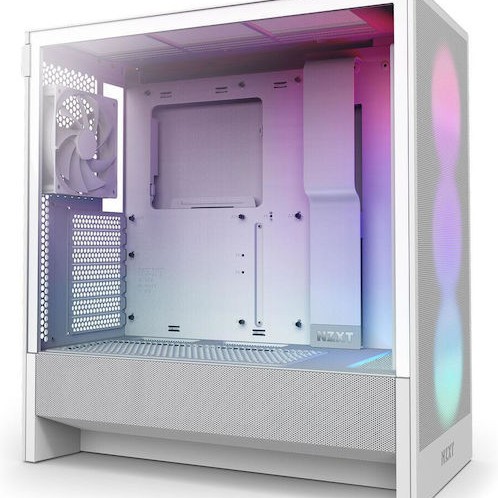 NZXT H5 Flow RGB Midi Tower Κουτί Υπολογιστή Λευκό