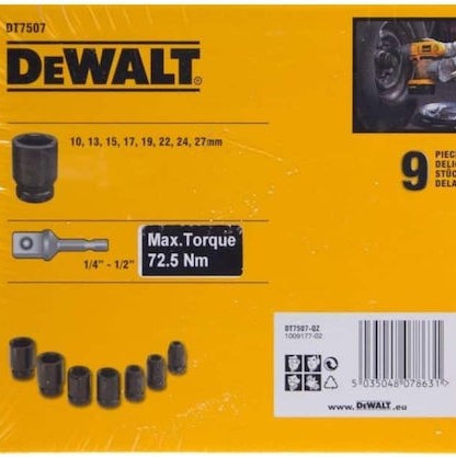 Dewalt Καρυδάκια Αέρος Εξάγωνα με Καρέ Υποδοχής 1/4