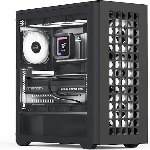 Aerocool D502A V1 Gaming Midi Tower Κουτί Υπολογιστή με Πλαϊνό Παράθυρο Μαύρο