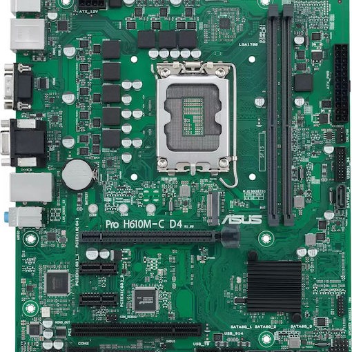 Asus Pro H610M-C D4-CSM Motherboard Micro ATX με Intel 1700 Socket 90MB1A30-M0EAYC