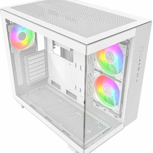 Montech King 65 Pro Gaming Midi Tower Κουτί Υπολογιστή με Πλαϊνό Παράθυρο και RGB Φωτισμό Λευκό