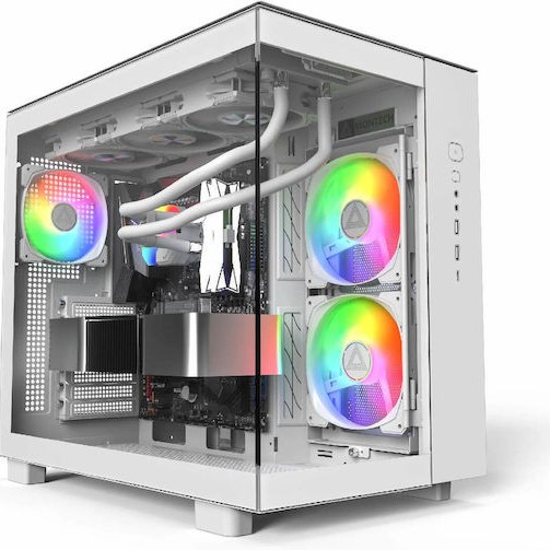 Montech King 65 Pro Gaming Midi Tower Κουτί Υπολογιστή με Πλαϊνό Παράθυρο και RGB Φωτισμό Λευκό